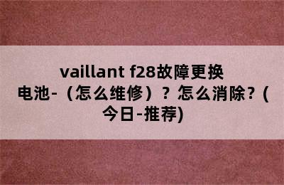 vaillant f28故障更换电池-（怎么维修）？怎么消除？(今日-推荐)